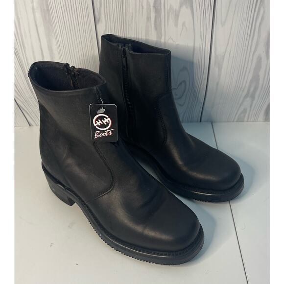 Men’s Double H Black Work Boot Poron Urethane Oil Resistant Size 7 (READ) - Picture 1 of 13